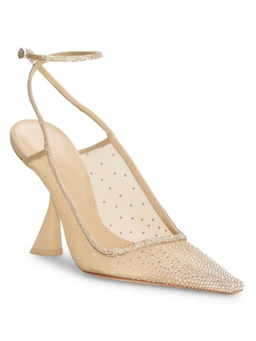 Cult Gaia Women's Diya Crystal Mesh Slingback Pump Heels Sandals Size 40 / US 10